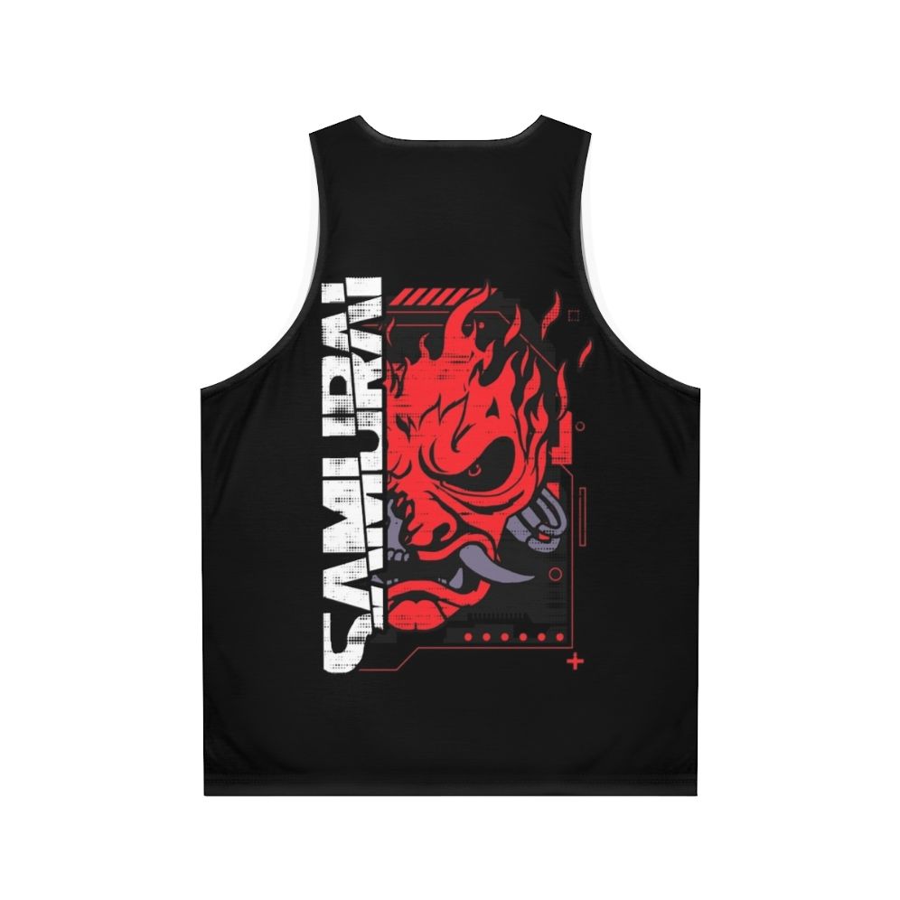 Cyberpunk Samurai Rock Band Unisex Tank Top - Back