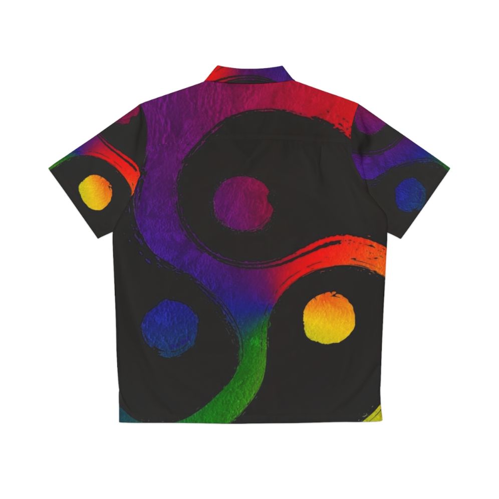 Rainbow LGBTQ+ Pride & BDSM Hawaiian Shirt with Triskelion Design - Back