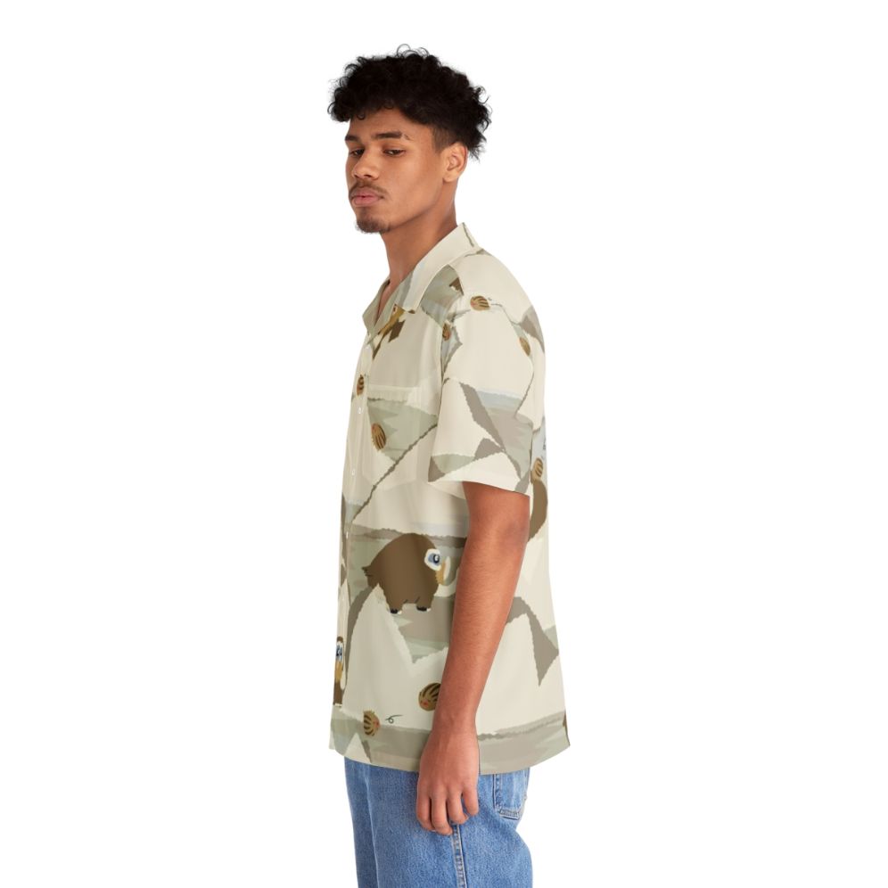 Mamoswine anime inspired hawaiian shirt with elephant design - People Left