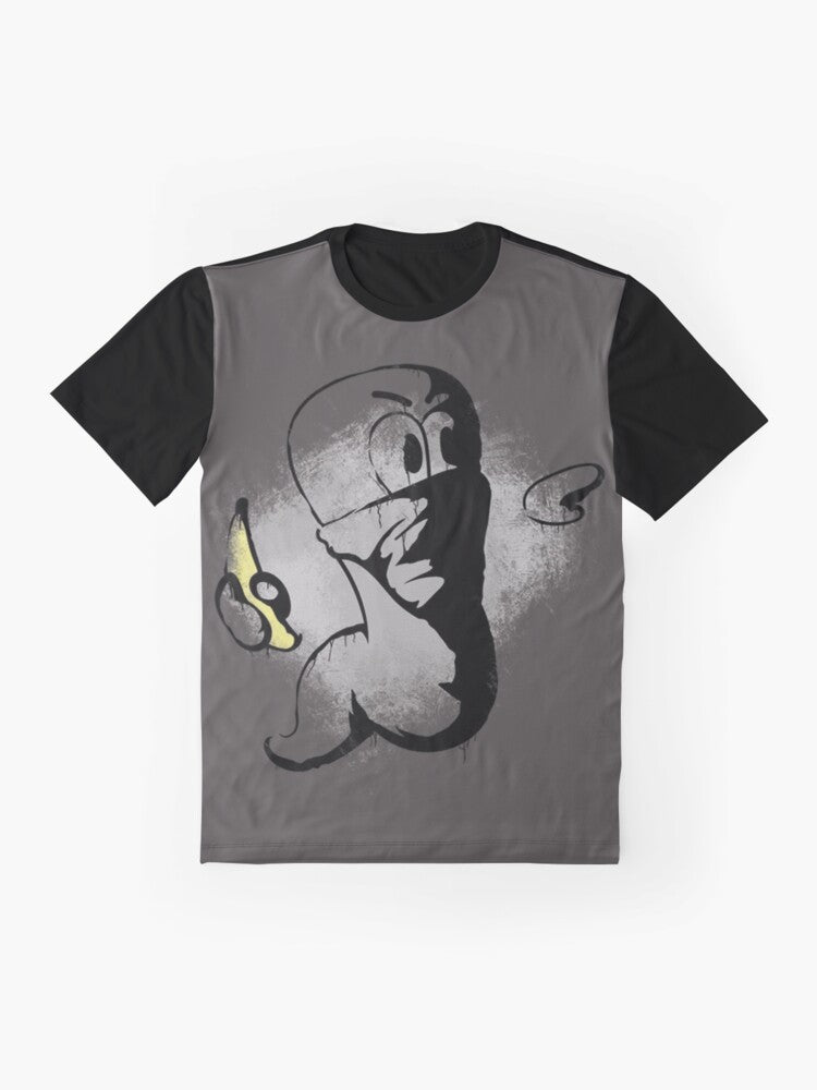 Worms Armageddon Banana Bomb Graphic T-Shirt - Flat lay