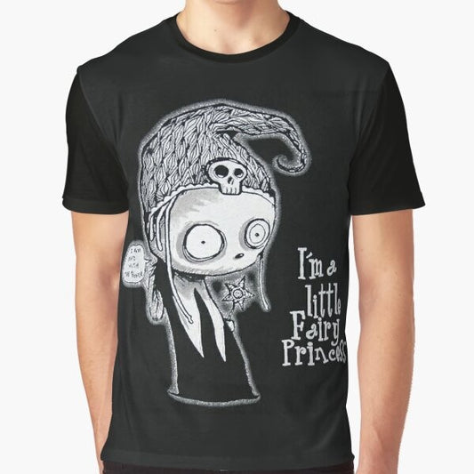 Lenore, the cute little dead girl from the gothic comic, printed on a graphic t-shirt