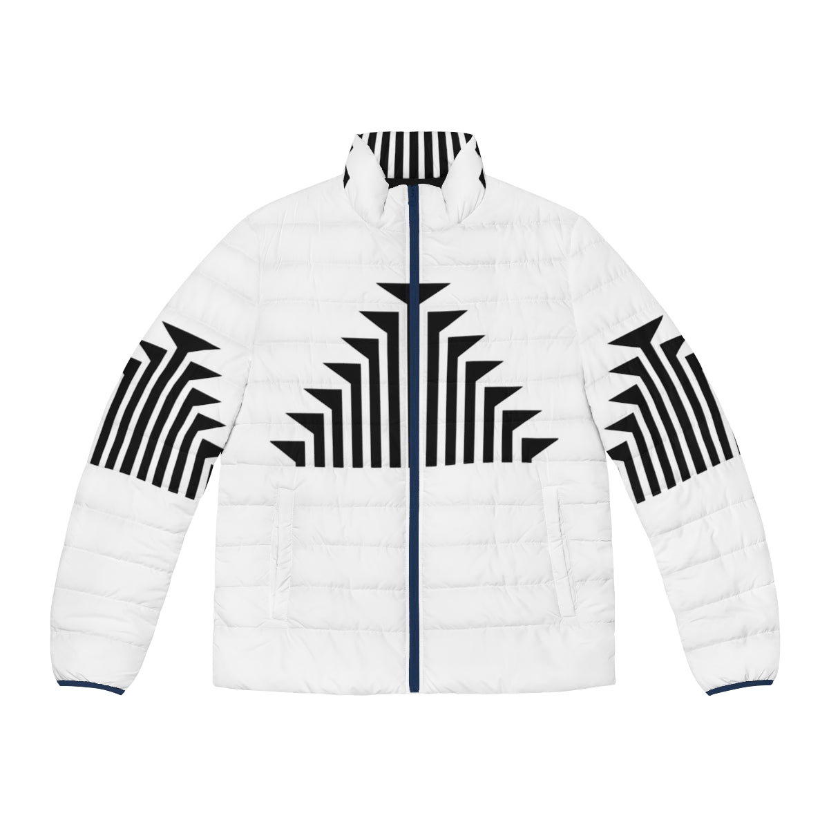 Klamath Tribes Design Black Puffer Jacket with Native American Tribal Flair