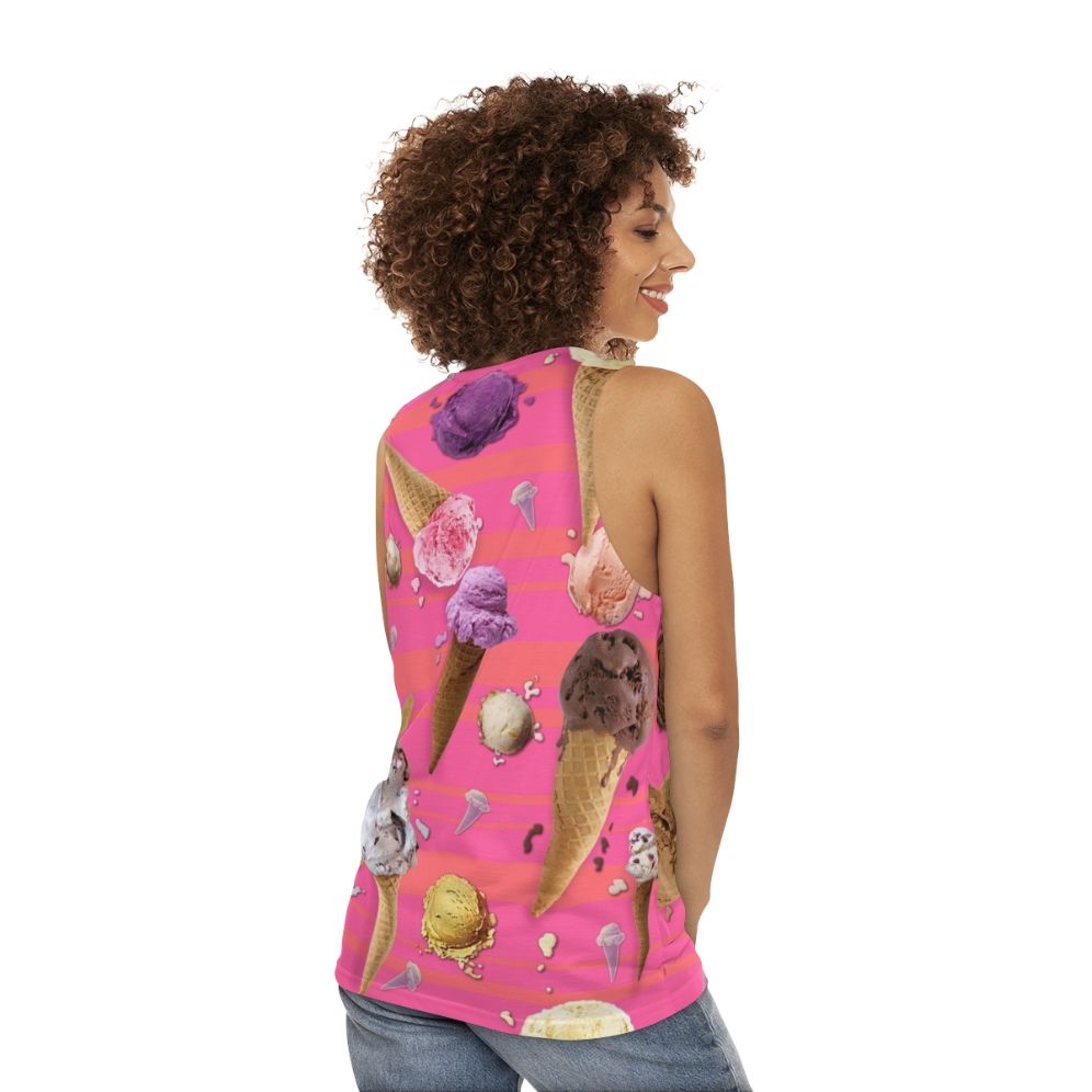 Unisex ice cream tank top - women back