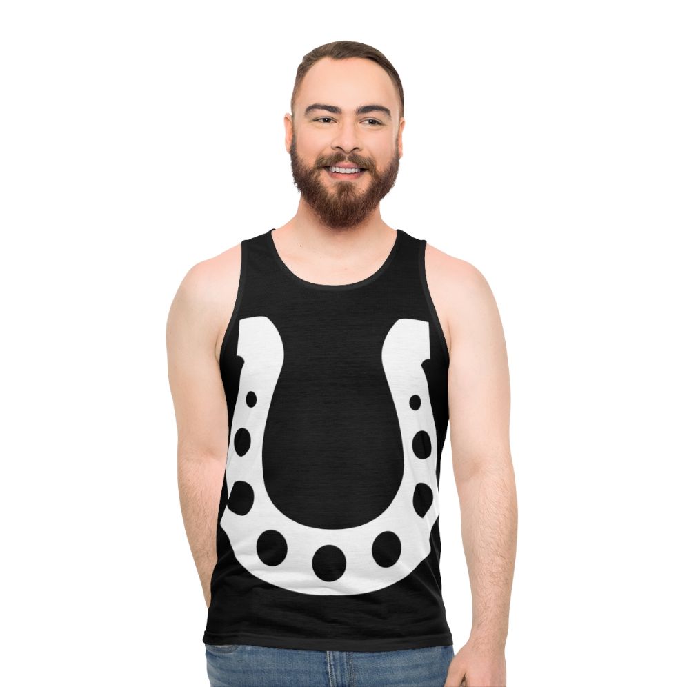 Lucky Horseshoe Unisex White Tank Top - men