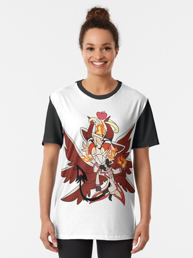 Lucifer Hazbin Hotel Graphic T-Shirt featuring the Vivziepop animated series characters - Women