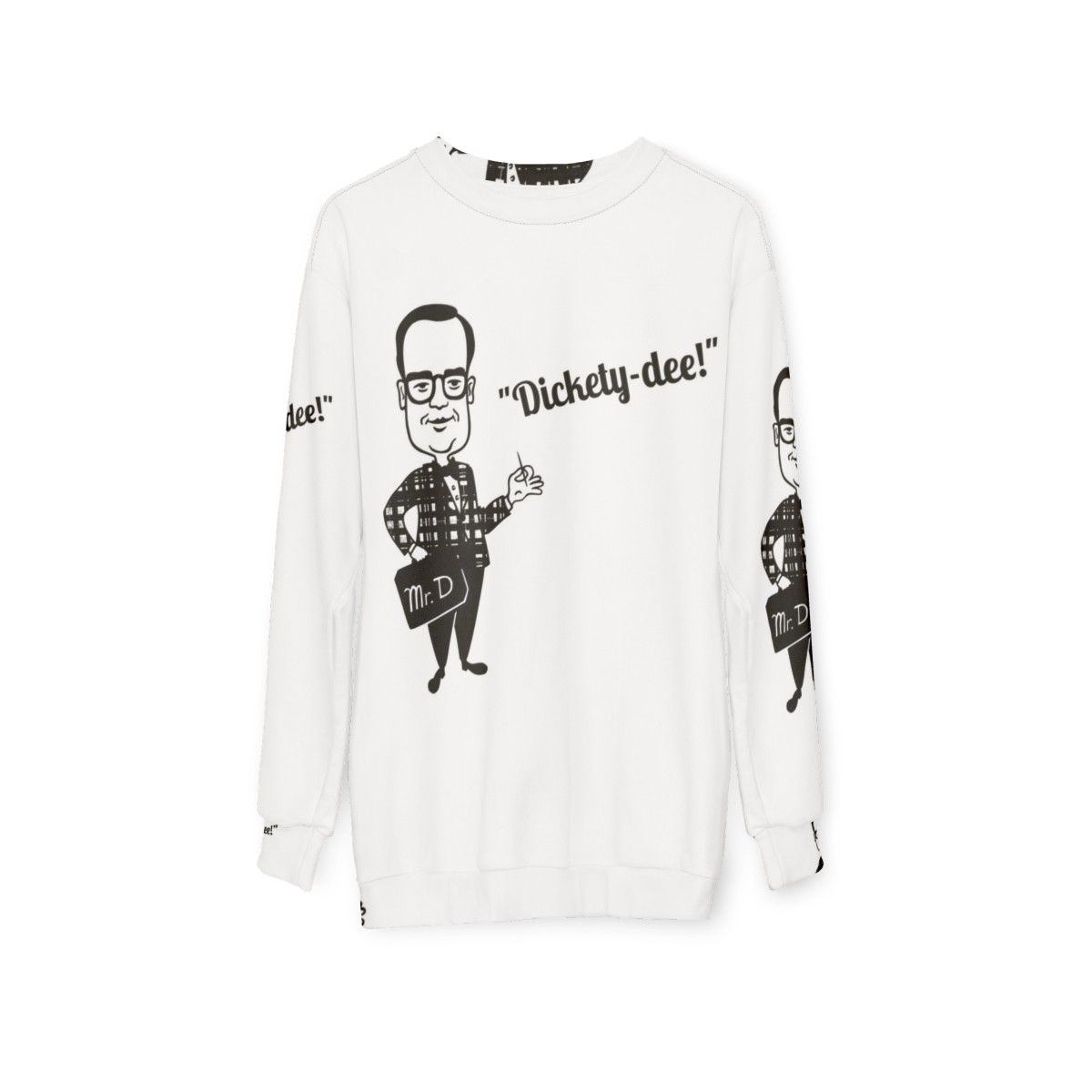 Retro fast food inspired "Mr. Delicious Dickety Dee" sweatshirt - hanging