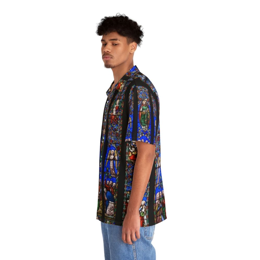 Church Stained Glass Window Hawaiian Shirt - People Left