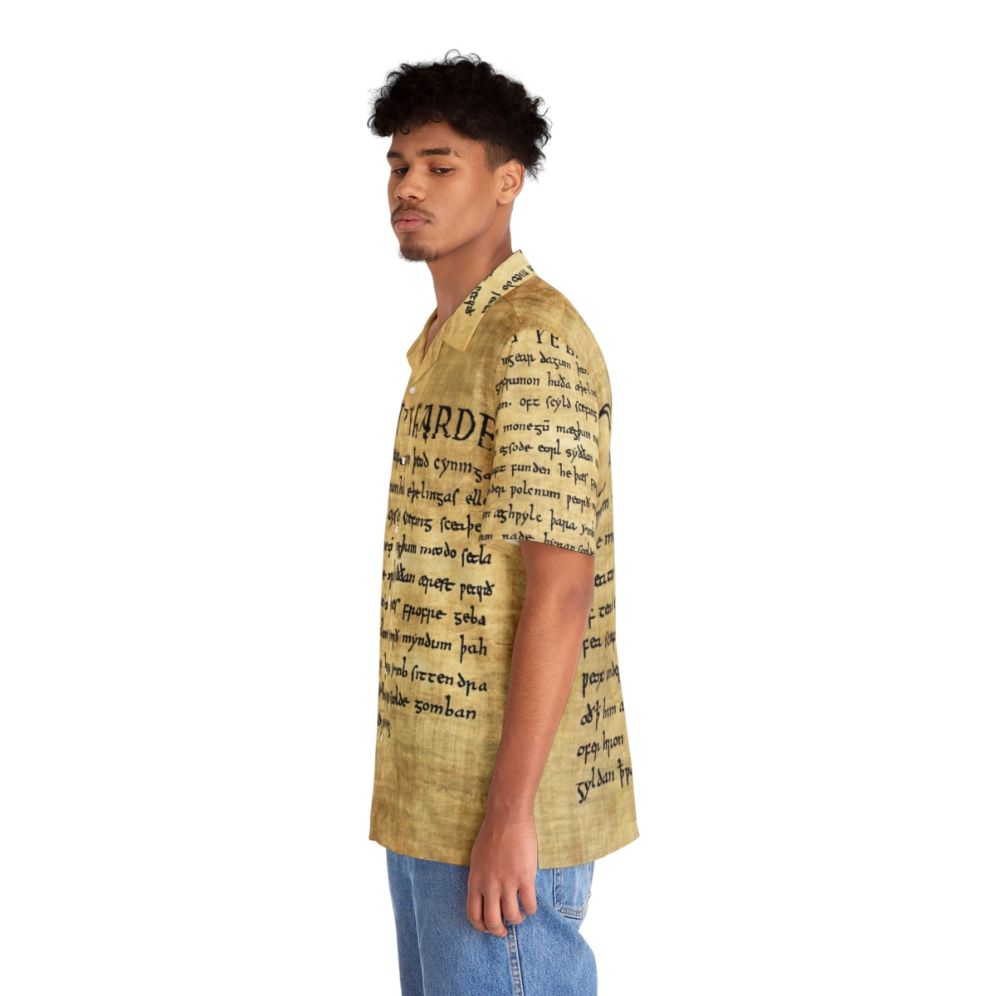 Beowulf Hawaiian Shirt featuring Old English literature theme - People Left