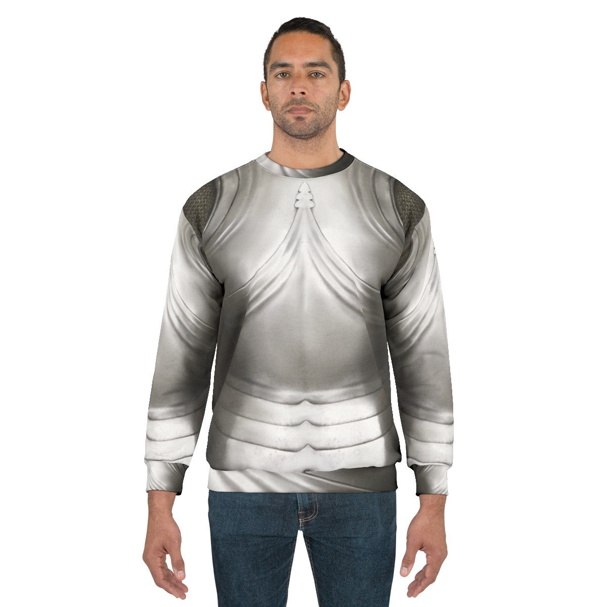 Gothic German knight in cuirass design sweatshirt - men