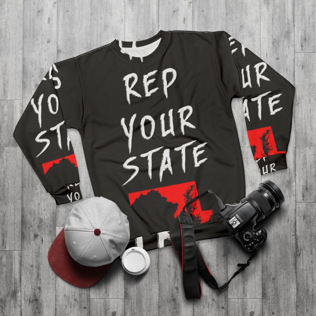 Maryland state pride sweatshirt - flat lay