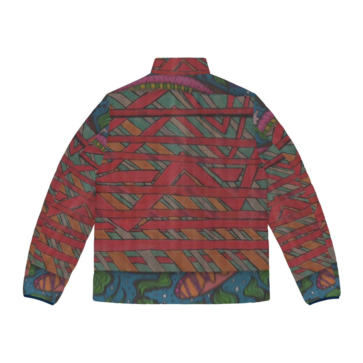 Puffer jacket with abstract, experimental jazz-inspired design - Back