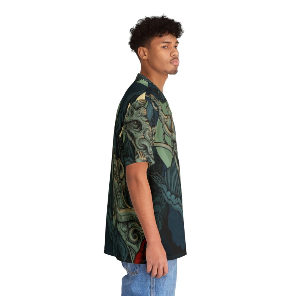 Dark Tranquillity Hawaiian Shirt with Tropical Print Design - People Pight