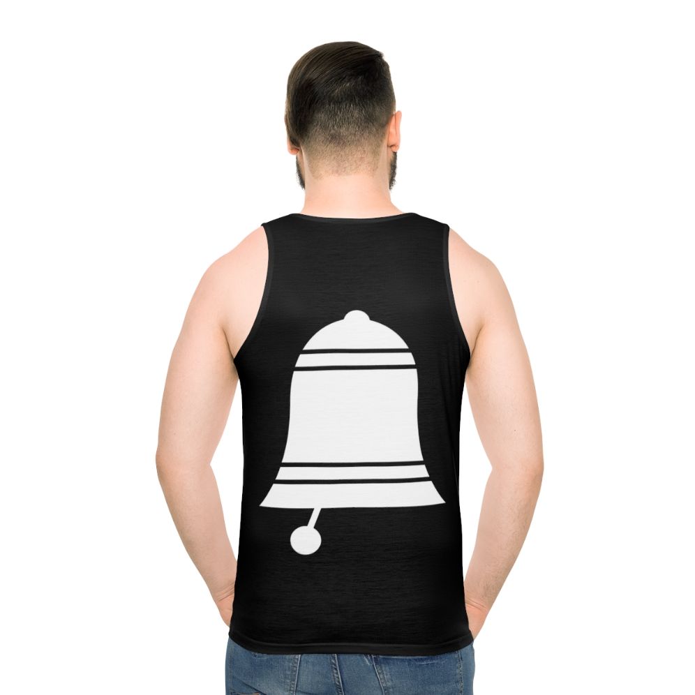 White Bell Campana Unisex Tank Top for Activities and Hobbies - men back