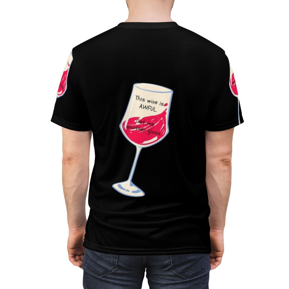 Schitts Creek inspired t-shirt featuring a humorous wine quote from the show - men back