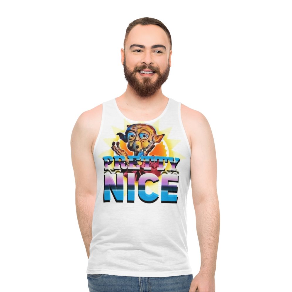 Unisex retro 1980s sci-fi inspired dance party tank top - men