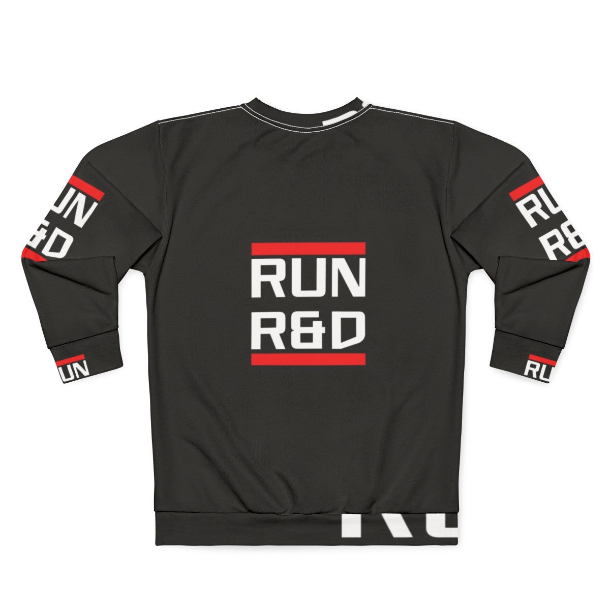 Cyberpunk Run R D Sweatshirt with Netrunner Gaming Theme - Back