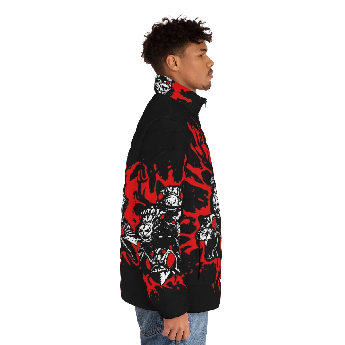 Blood Totems Puffer Jacket featuring horror-inspired designs - men side right