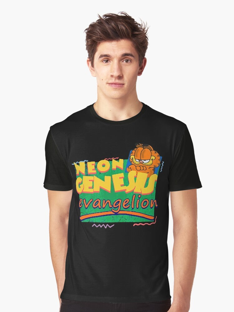 Neon Genesis Evangelion Garfield graphic t-shirt featuring a Garfield-inspired design - Men