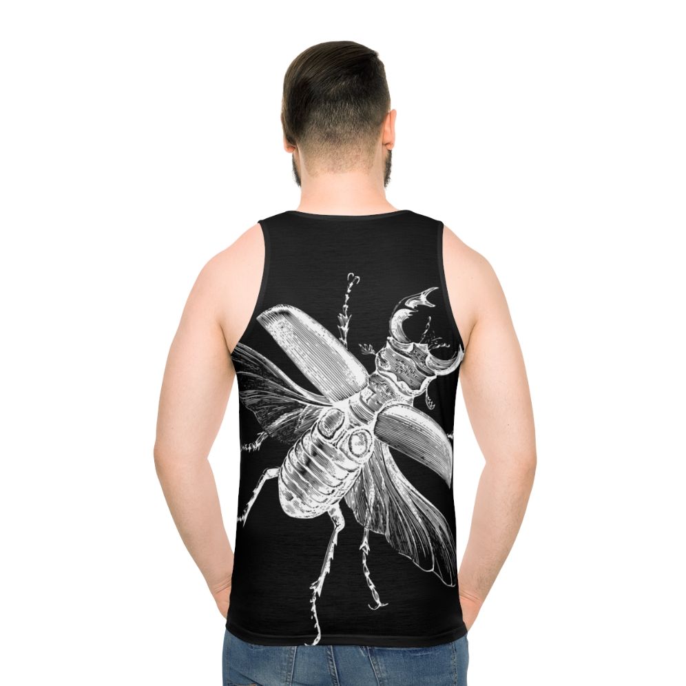 Vintage Stag Beetle Bug Engraving Unisex Tank Top - men back