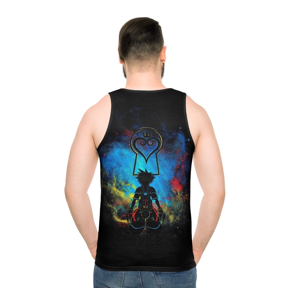 Kingdom Hearts Unisex Tank Top with Space Design - men back