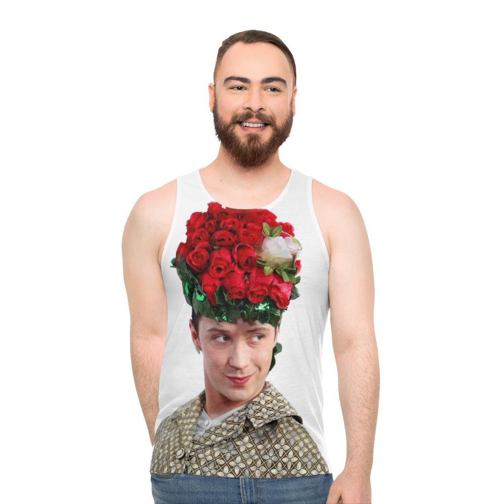 Unisex figure skating pride tank top with Johnny Weir's mint julep hat - men