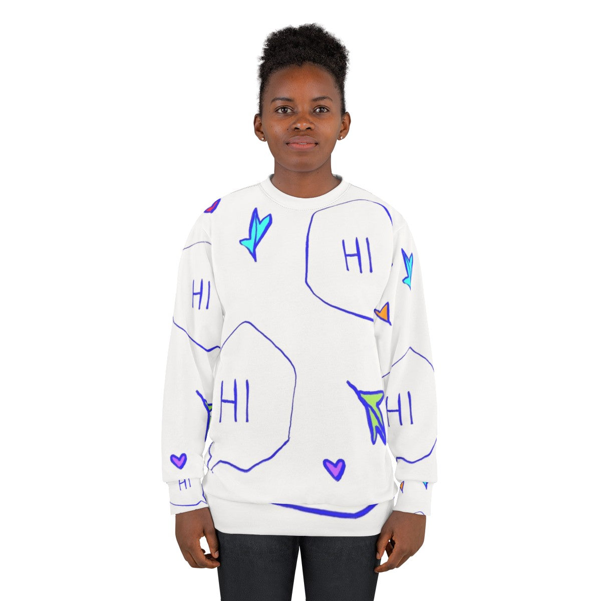 Heartstopper "Hi" Quote Sweatshirt featuring a cute fanart design - women