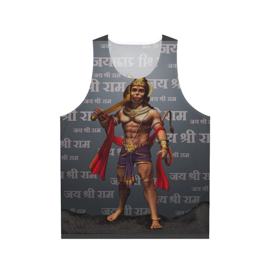 Unisex tank top with Lord Hanuman and Jai Sri Ram design