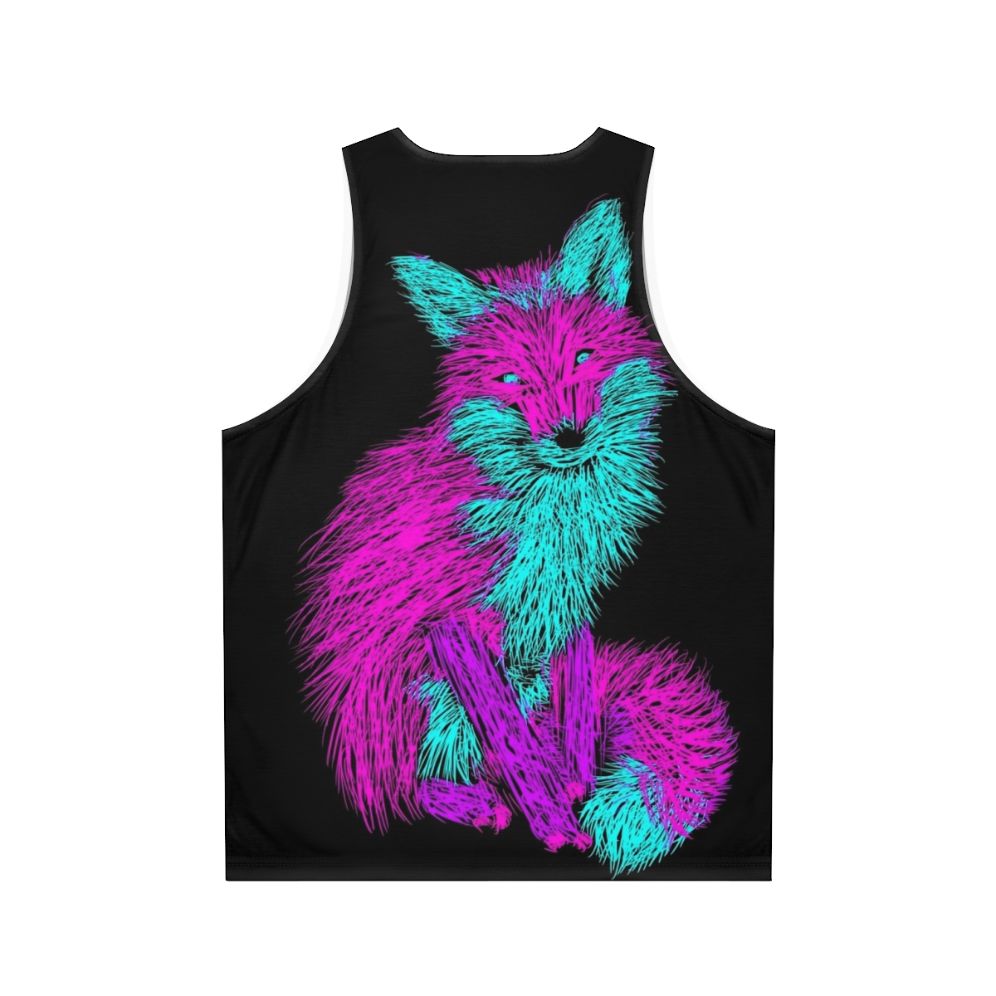 Unisex tank top featuring a red fox, a legendary animal - Back