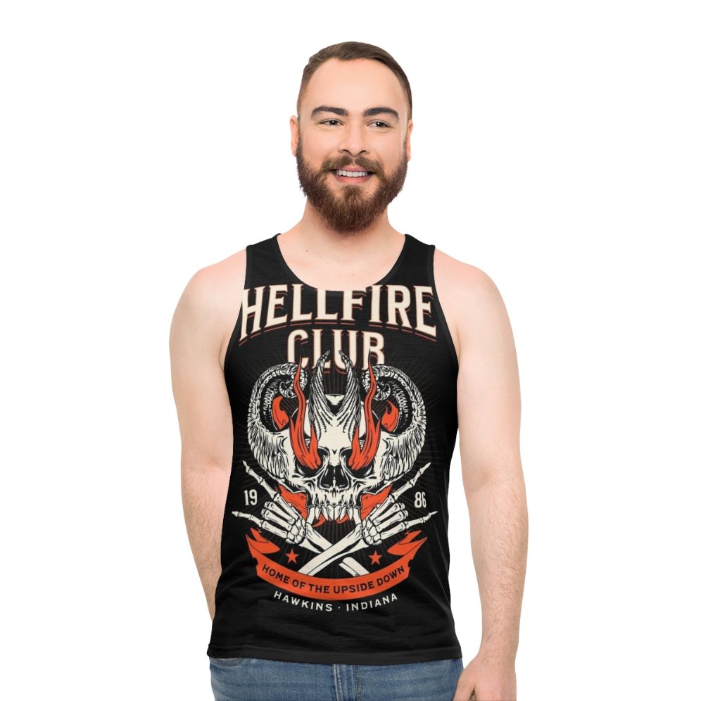 Hellfire Club unisex tank top with Stranger Things-inspired design - men