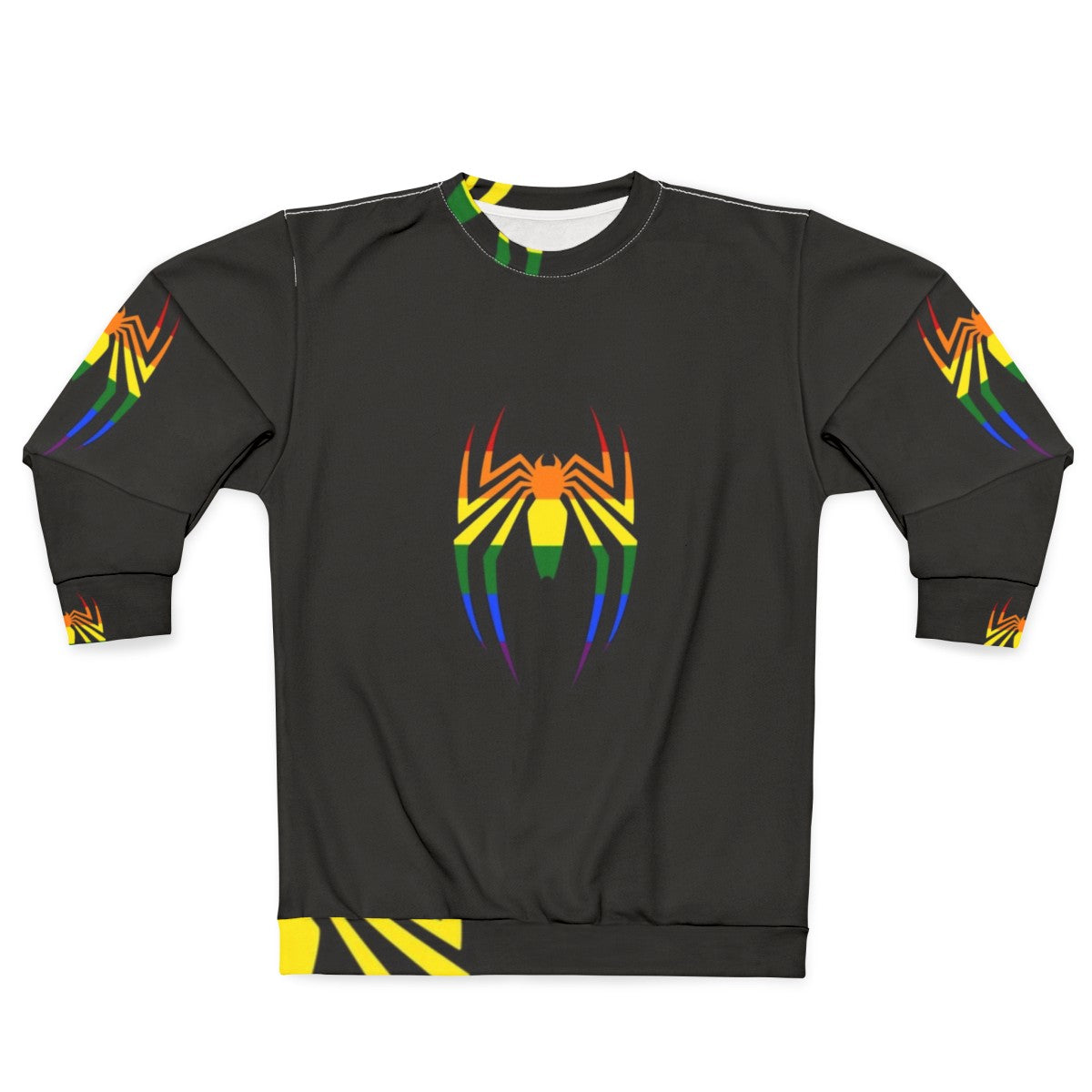 Spider Symbol Rainbow Sweatshirt for Gamers and Comic Fans