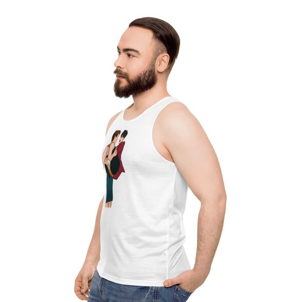 Heartstopper Nick and Charlie Friendship Unisex Tank Top - men side