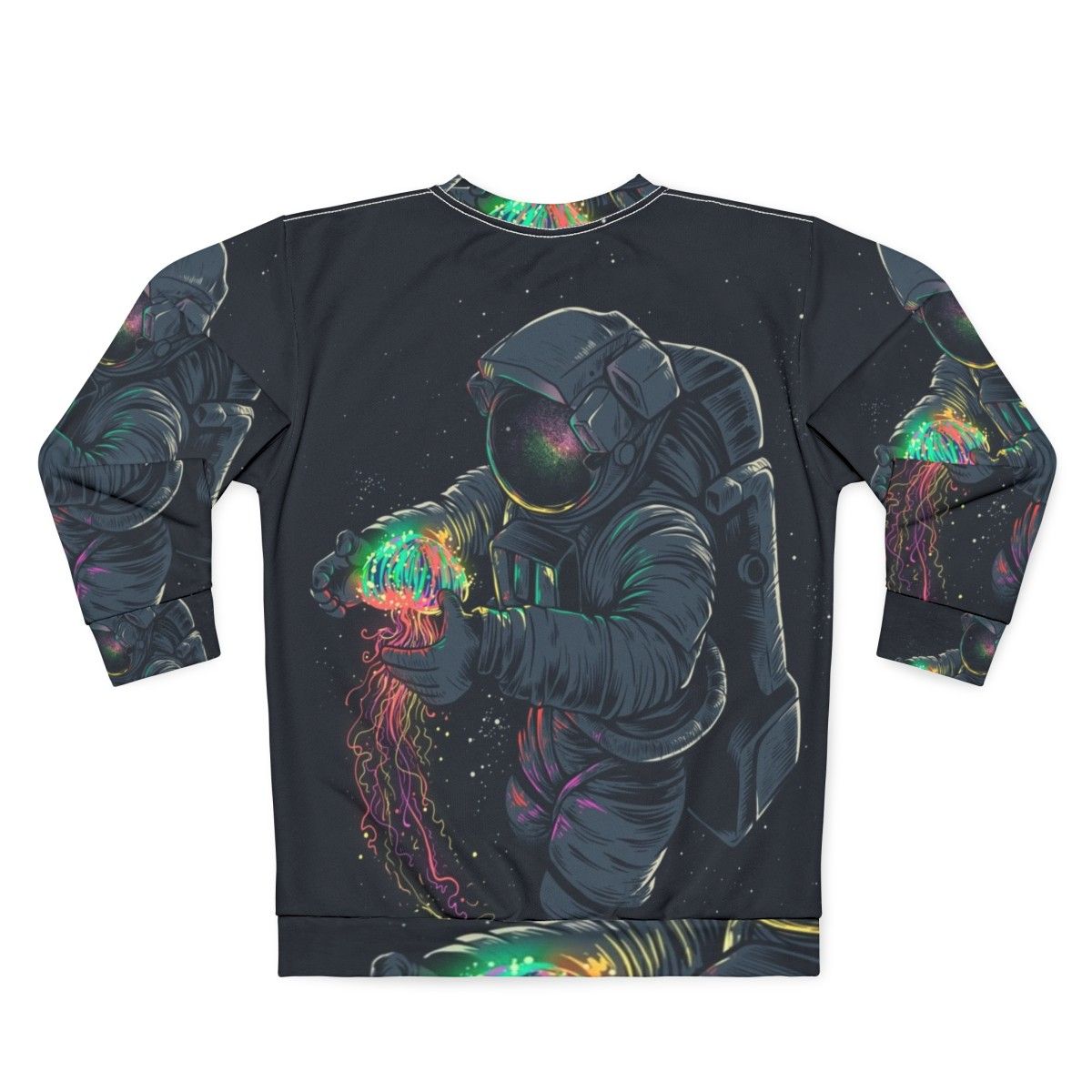 Cosmic Jellyspace Sweatshirt with Galaxy and Intergalactic Design - Back