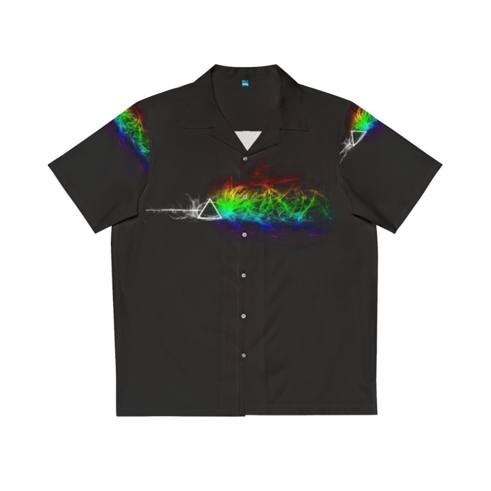 Colorful and vibrant 'The Dark Side of the Moon' Hawaiian shirt featuring the iconic pink floyd album cover