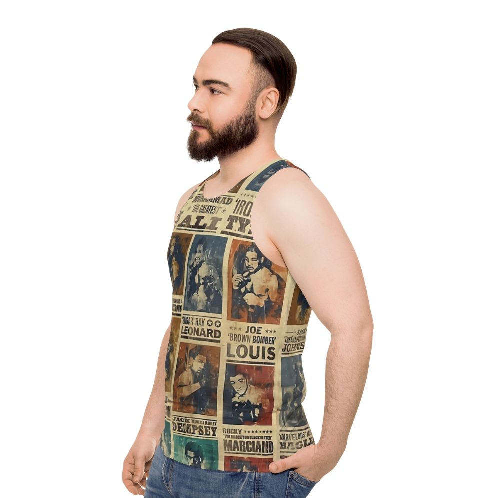 Vintage boxing champion poster unisex tank top - men side