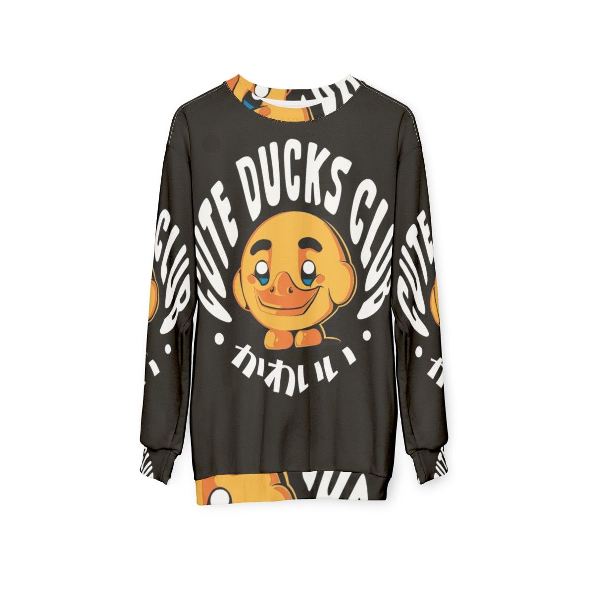 Cute Ducks Club Sweatshirt with Adorable Duck Design - hanging