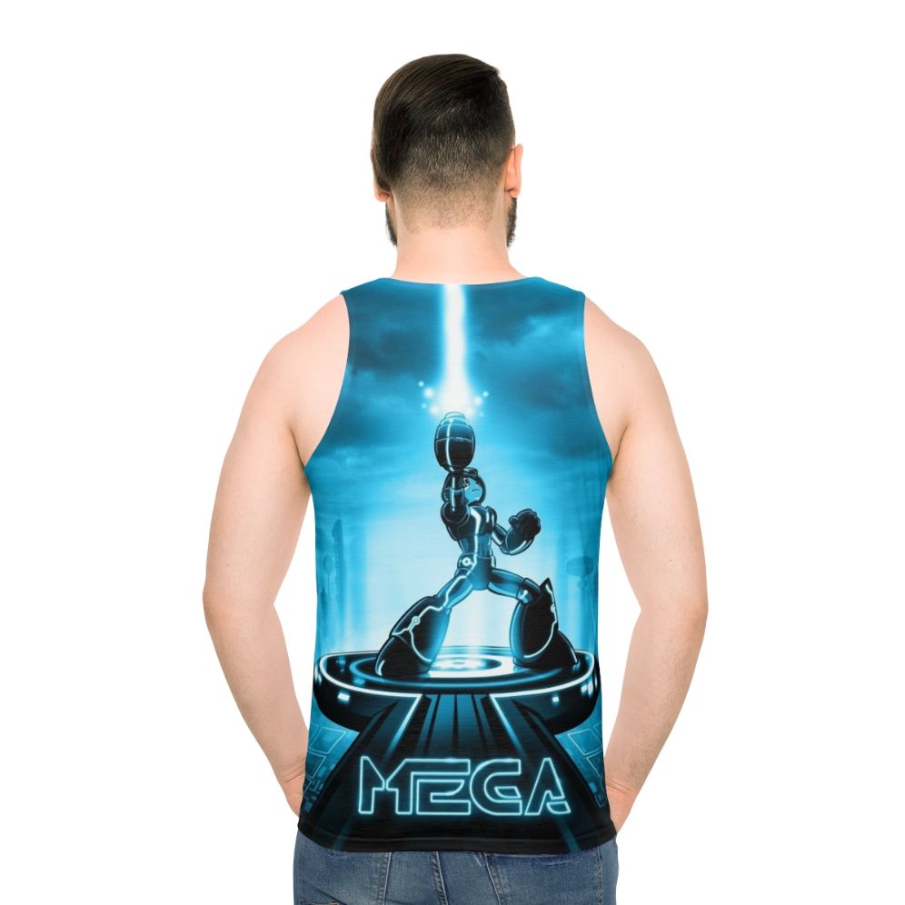 Retro Mega Man x Tron Legacy Unisex Tank Top - men back