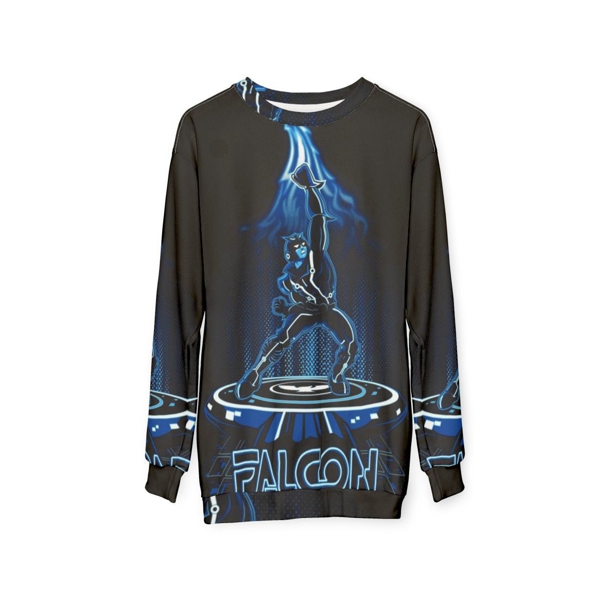 Faltron Sweatshirt featuring Tron-inspired retro gaming design - hanging