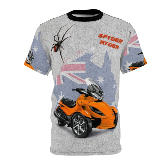 Spyder Ryder design t-shirt featuring a spider-inspired graphic for motorsports enthusiasts