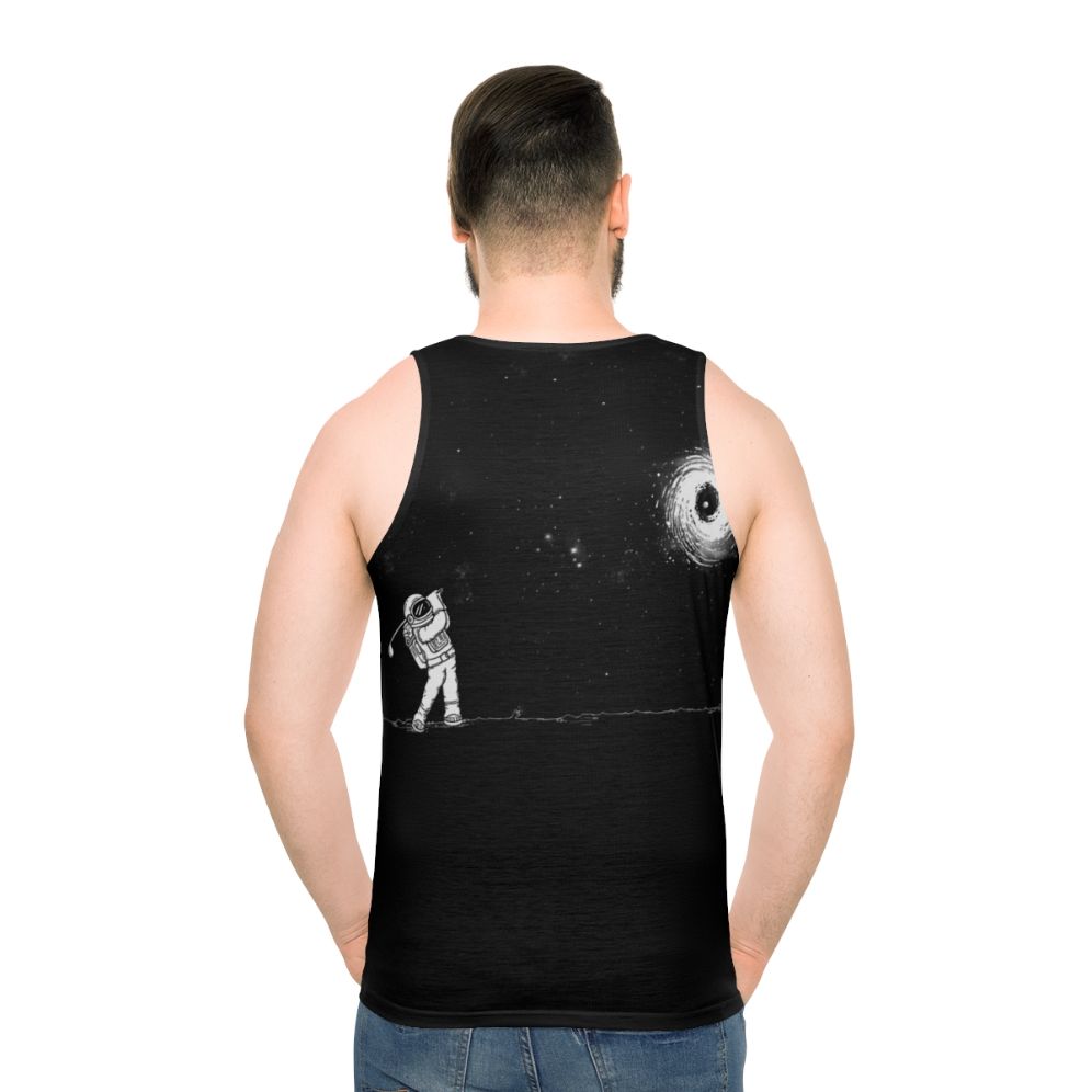 Black hole in one unisex tank top - men back