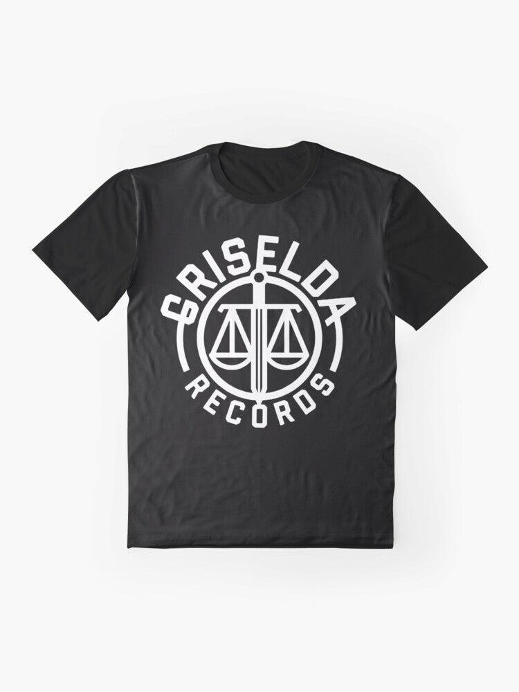 Griselda Graphic T-Shirt featuring the Griselda crew and influential artists in the rap and hip hop genre - Flat lay