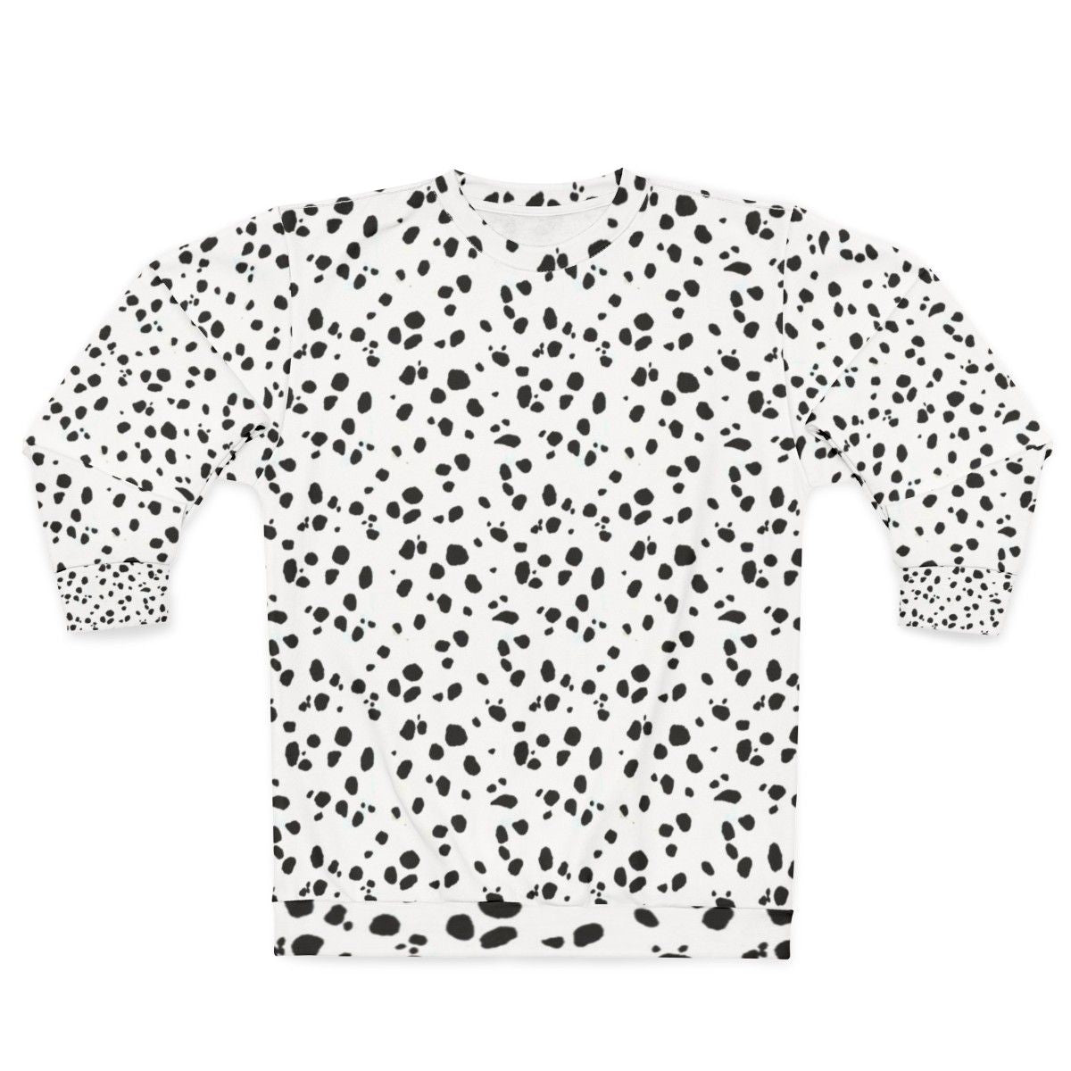 Dalmatian print sweatshirt with cute black and white spot pattern