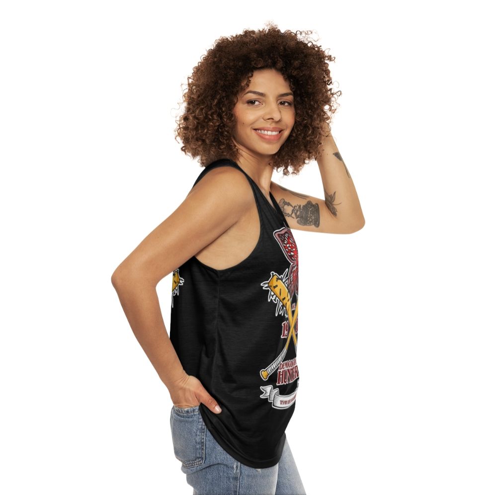 Stranger Things Demogorgon Hunter Unisex Tank Top - women side