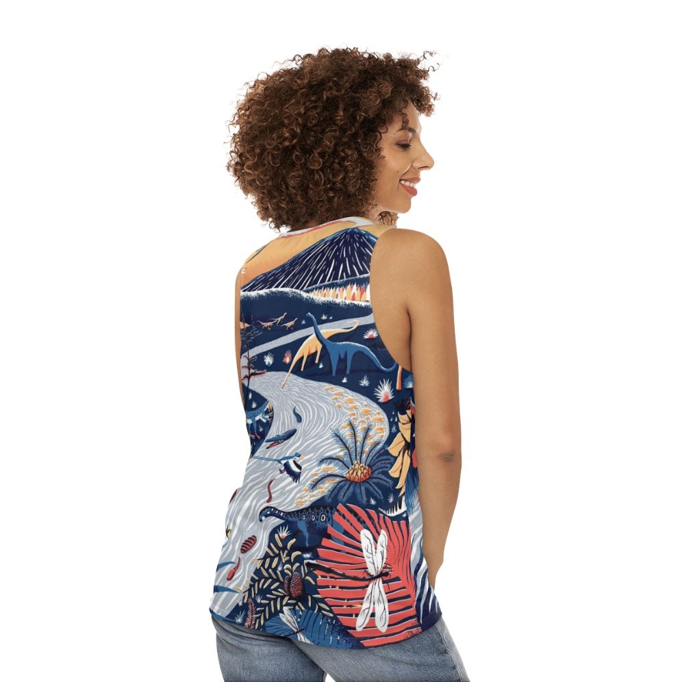 Unisex Jurassic Era Dinosaur Tank Top - women back