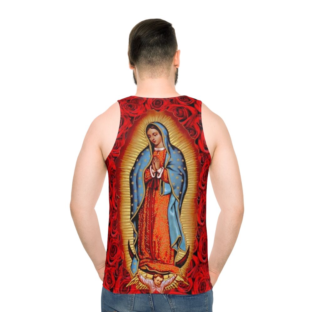 Virgen De Guadalupe Unisex Catholic Lowrider Tank Top - men back