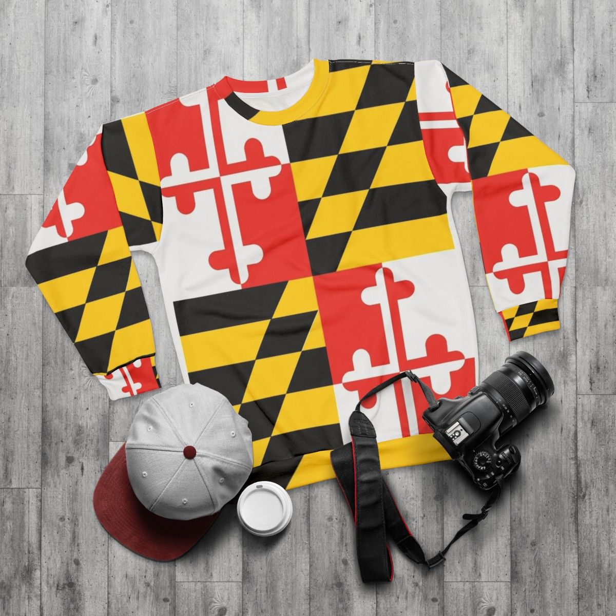 Maryland flag graphic tee sweatshirt - flat lay