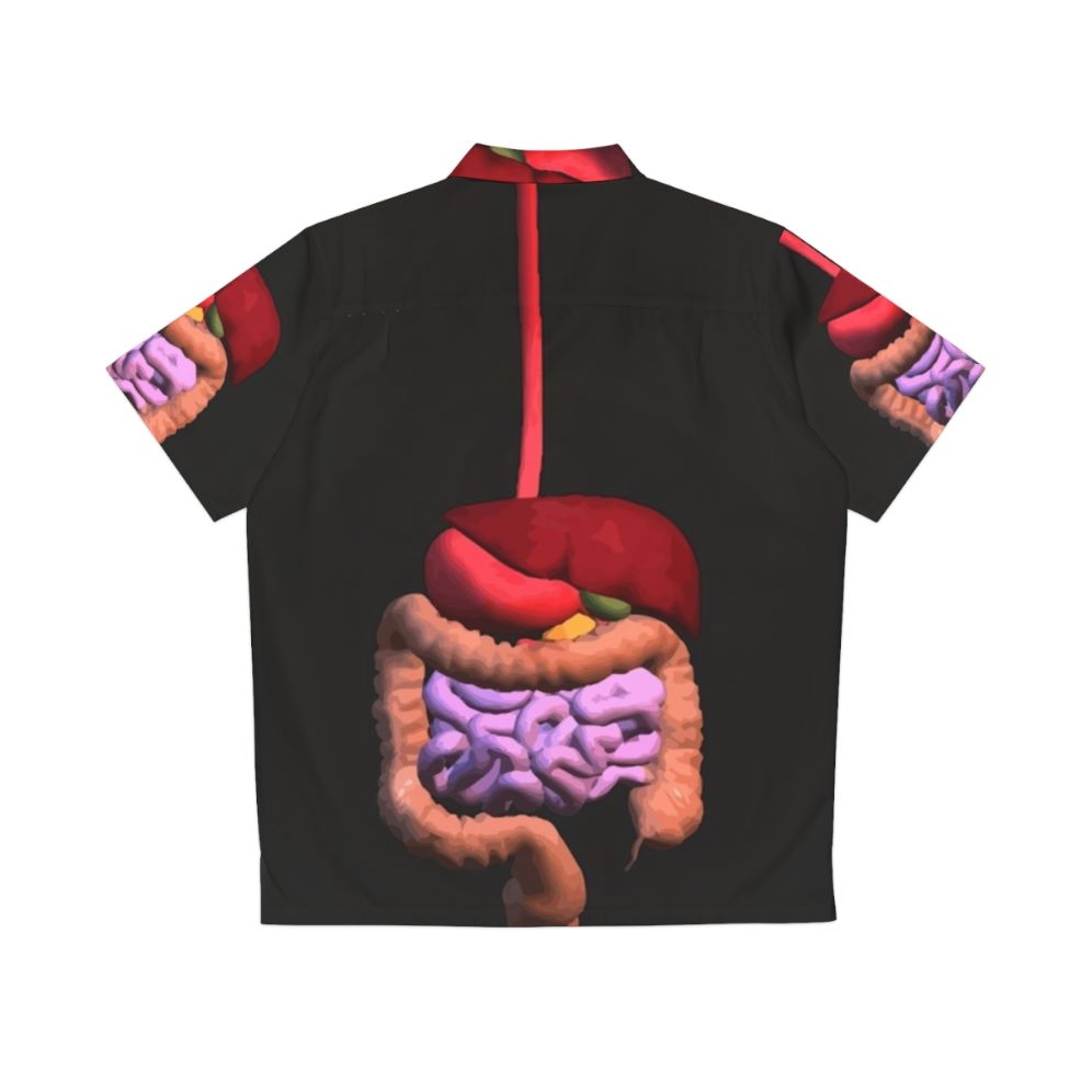 Funny digestive system Hawaiian shirt with cartoon anatomy design - Back