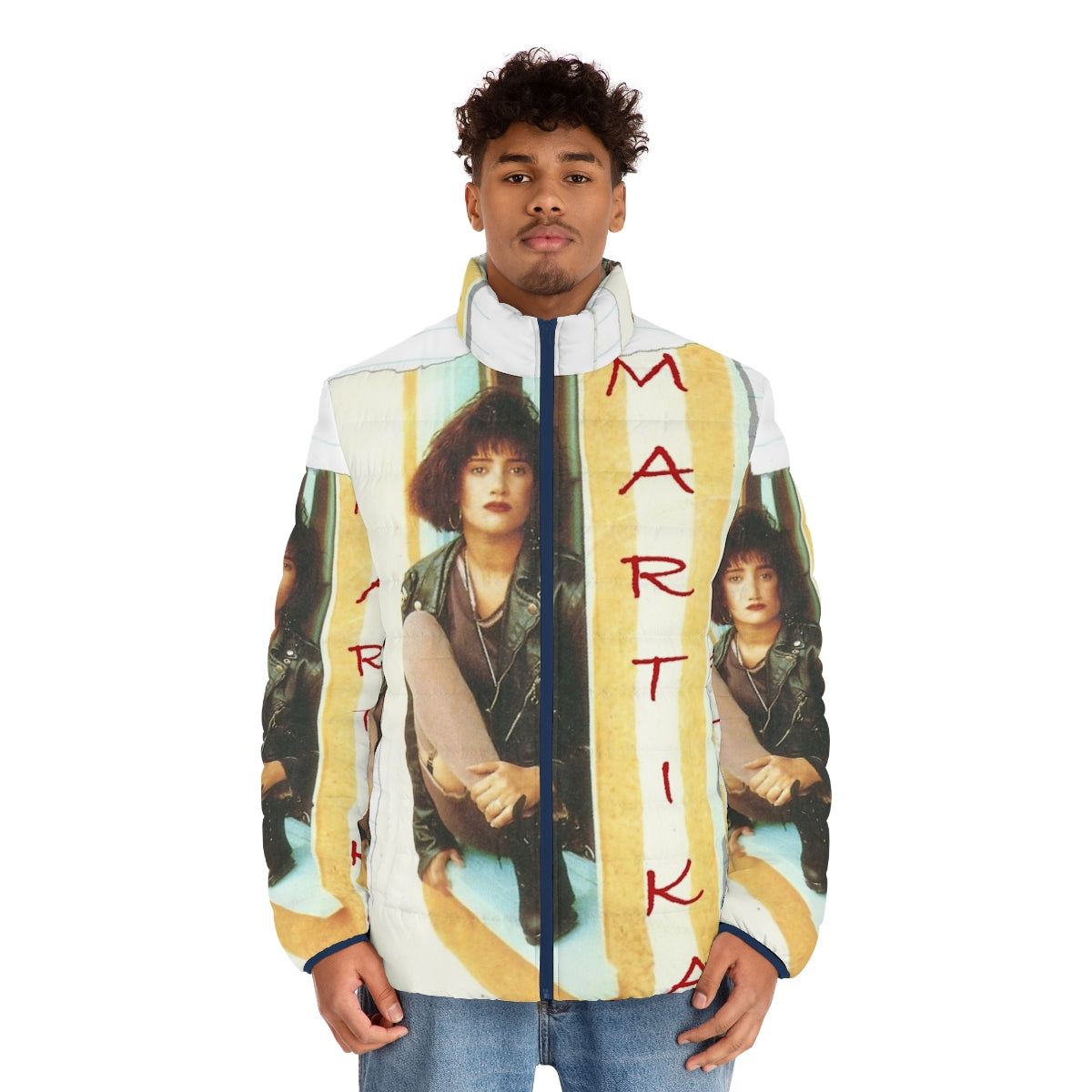 Martika 80s pop icon puffer jacket in a retro, vintage style - men front