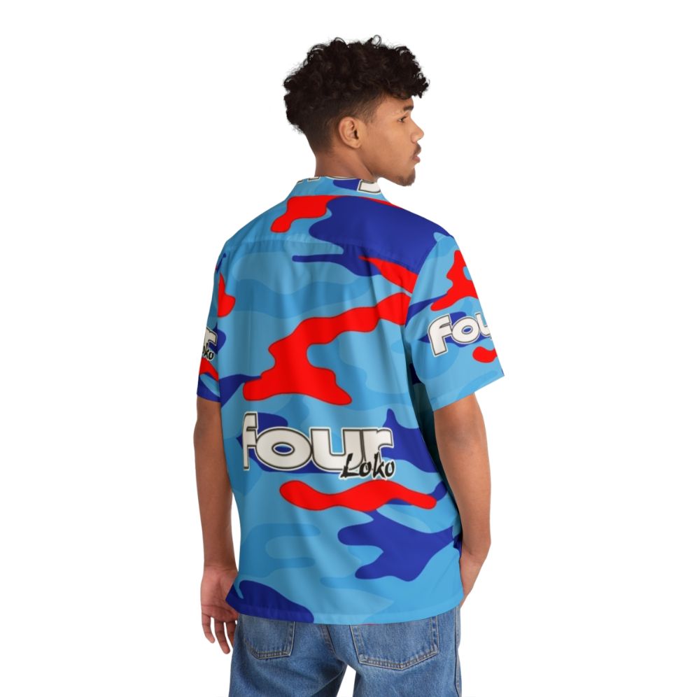 Blue Razz Camo 4Loko Hawaiian Shirt - People Back