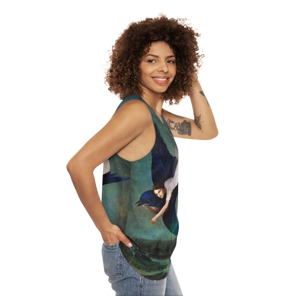 Unisex tank top with Paris night sky design - women side