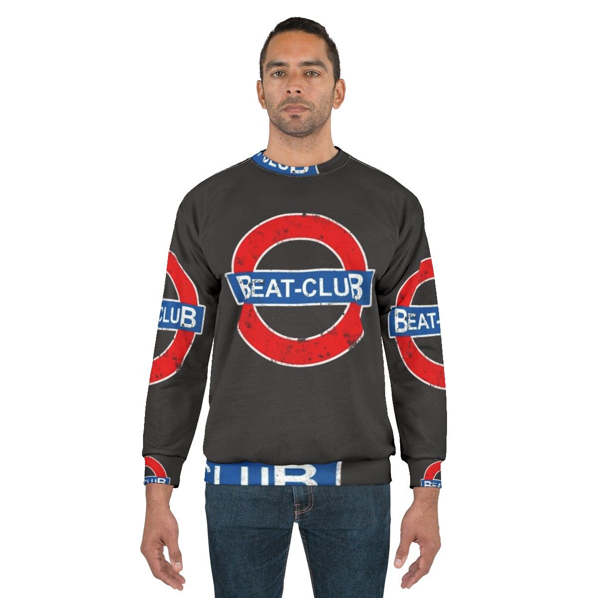 Vintage-inspired Beat Club sweatshirt with classic rock imagery - men